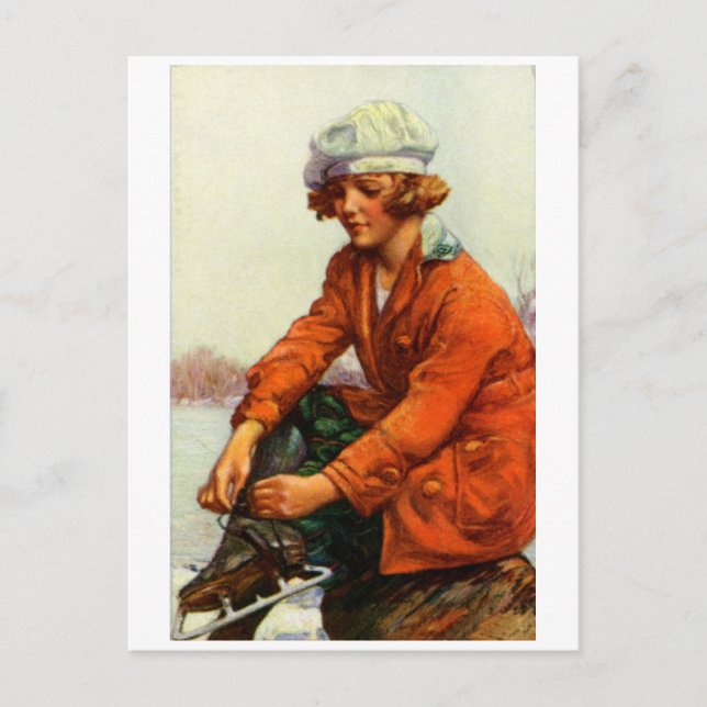 1915 Ice Skating Postcard (Front)