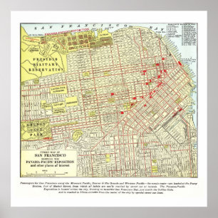 1915 Map of San Francisco - Poster