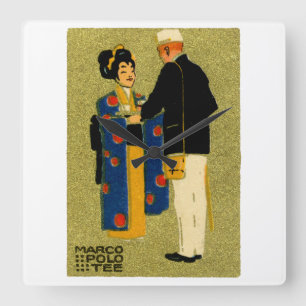 1915 Marco Polo Tea Square Wall Clock