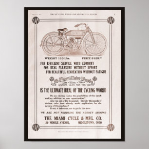 1915 Miami motorcycle ad Poster