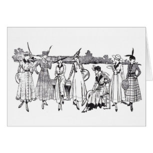 1915 One-Piece Frocks Fashion Dresses Card