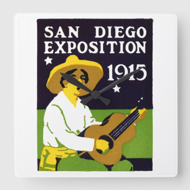 1915 San Diego Exposition Square Wall Clock (Front)