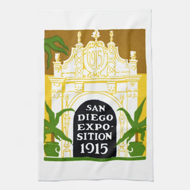 1915 San Diego Exposition Tea Towel (Vertical)