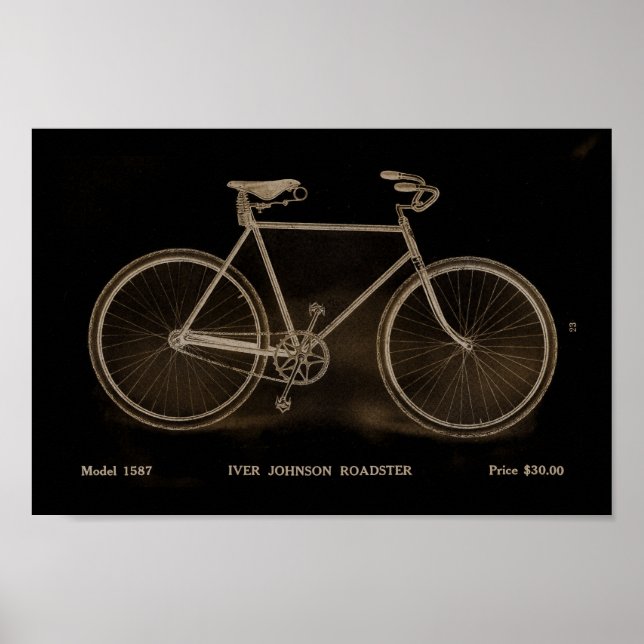 1915 Vintage Roadster Bicycle Ad Art Poster (Front)