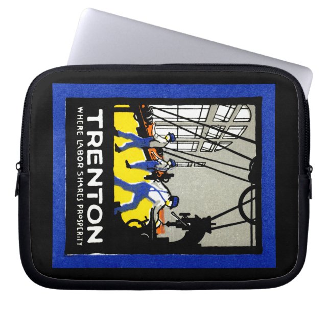 1915 Vintage Trenton New Jersey Laptop Sleeve (Front)