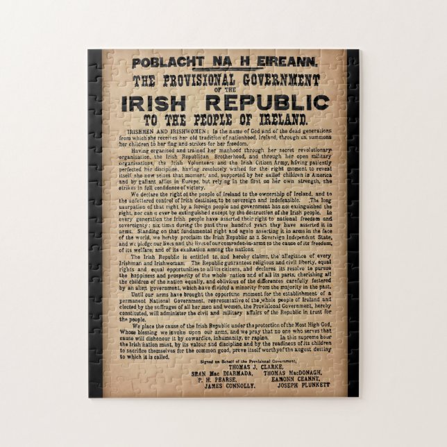 1916 Proclamation of Ireland Jigsaw Puzzle (Vertical)