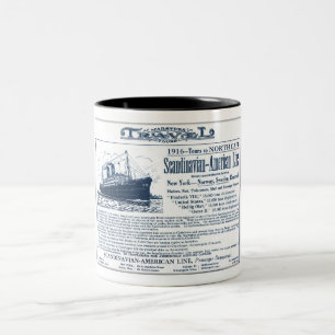 1916 SHIP TRAVEL ADVERTISING Two-Tone COFFEE MUG