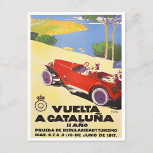 1917 Catalunya Tour Vintage racing Postcard