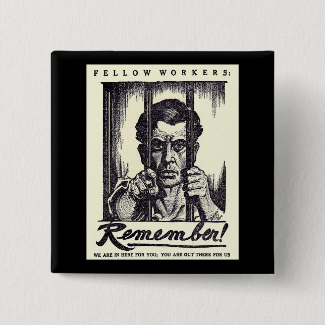 1917 Fellow Workers Remember! 15 Cm Square Badge (Front)