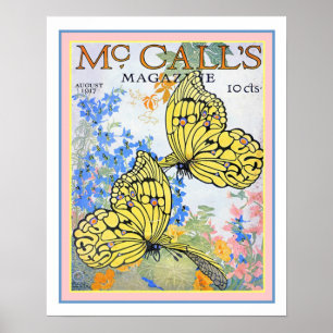 1917 McCall's Butterfly Magazine Cover 16x20 Poster