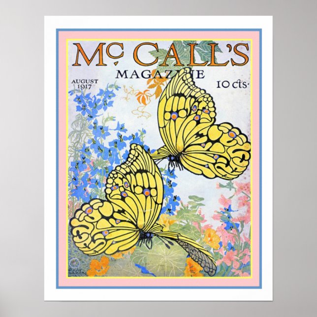 1917 McCall's Butterfly Magazine Cover 16x20 Poster (Front)