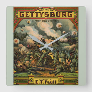 1917 The Battle of Gettysburg sheet music cover Square Wall Clock
