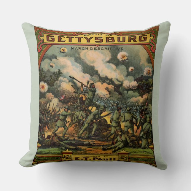 1917 The Battle of Gettysburg sheet music print Cushion (Front)
