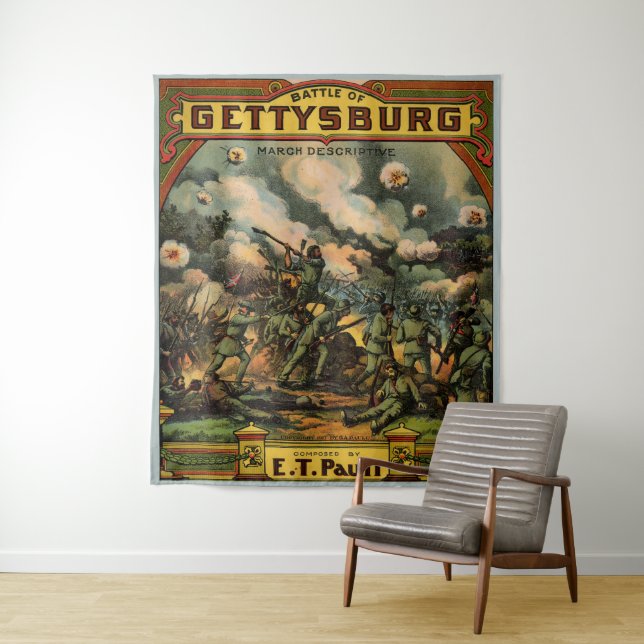 1917 The Battle of Gettysburg sheet music print Tapestry (In Situ)