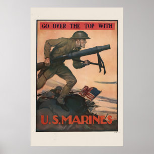1917 US Marines First in France WW1 Marines Poster