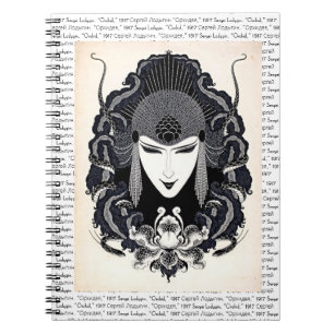 1917 Vintage Elegant Russian Art Nouveau Woman Notebook