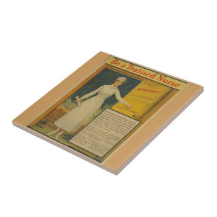 1917 WWI Poster Be A Trained Nurse -Nursing School Ceramic Tile