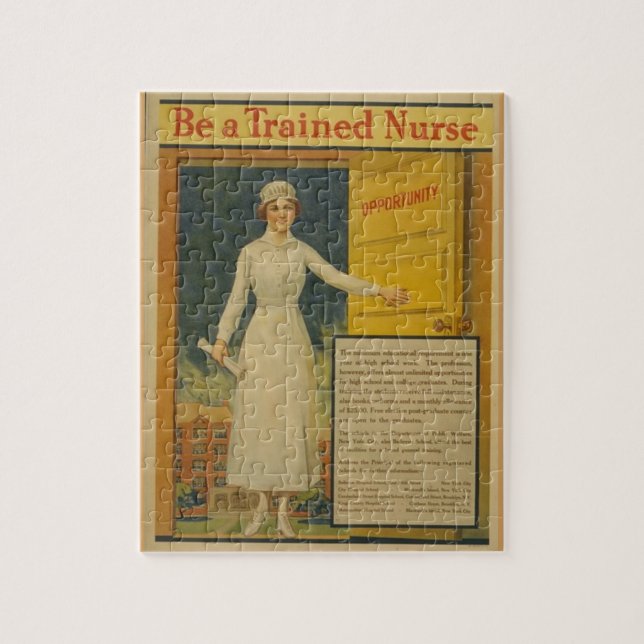 1917 WWI Poster Be A Trained Nurse -Nursing School Jigsaw Puzzle (Vertical)