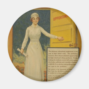 1917 WWI Poster Be A Trained Nurse -Nursing School Magnet