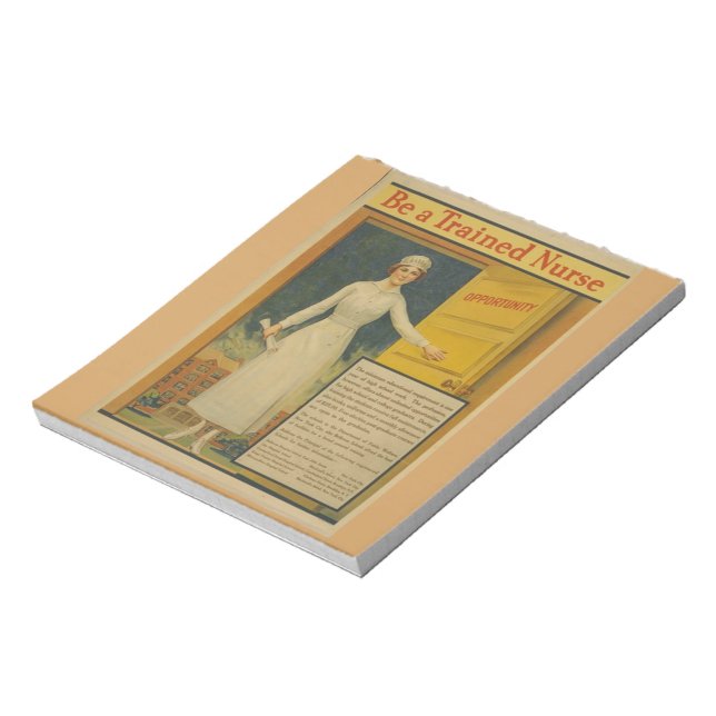 1917 WWI Poster Be A Trained Nurse -Nursing School Notepad (Rotated)