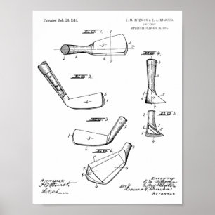 1918 Golf Club Head Patent Art Drawing Print