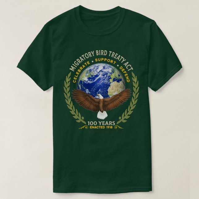1918 Migratory Bird Treaty Act 100 Years Old T-Shirt (Design Front)