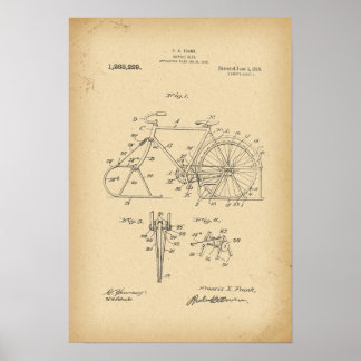 1918 Patent Bicycle sled Poster