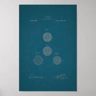 1918 Vintage Golf Ball Patent Blueprint Art Print