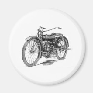 1918 Vintage Motorcycle Magnet