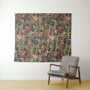 1918 Vintage Rich Floral Tapestry Brocade Damask