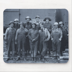 1918 Women Laborers Union Pacific Railroad Mouse Pad