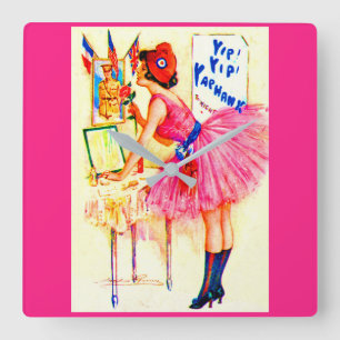 1918 Yip Yip Yaphank playbill cover Square Wall Clock