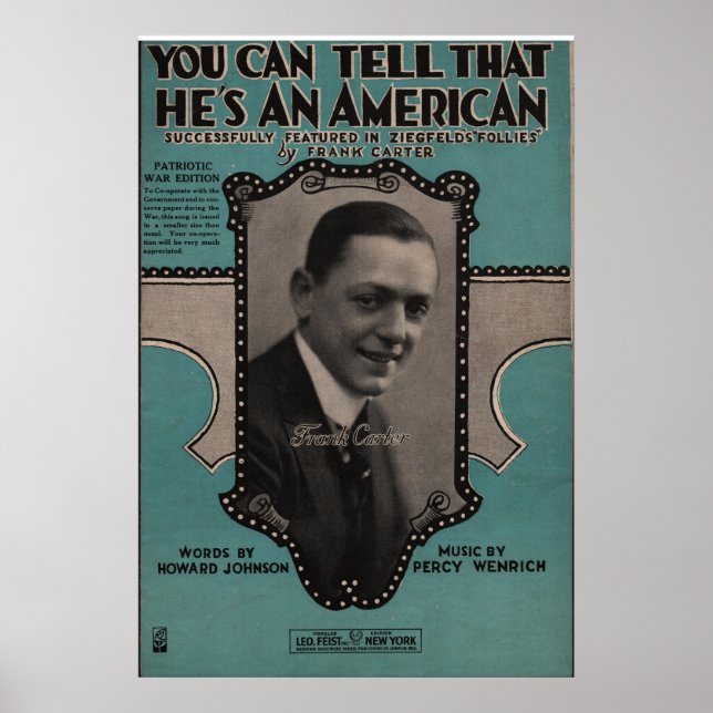 1918 YOU CAN TELL THAT HE'S AN AMERICAN POSTER (Front)
