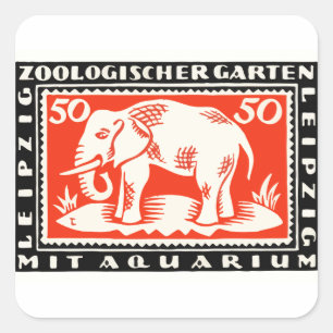 1919 Germany Leipzig Zoo Notgeld Banknote Square Sticker