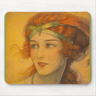 1919 gorgeous redhead mouse pad