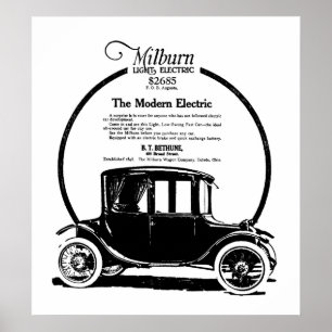 1919 Milburn Electric Car vintage ad Print