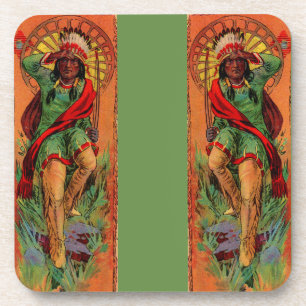 1919 Native American Indian illustration Coaster