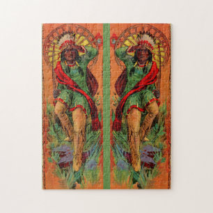 1919 Native American Indian illustration Jigsaw Puzzle