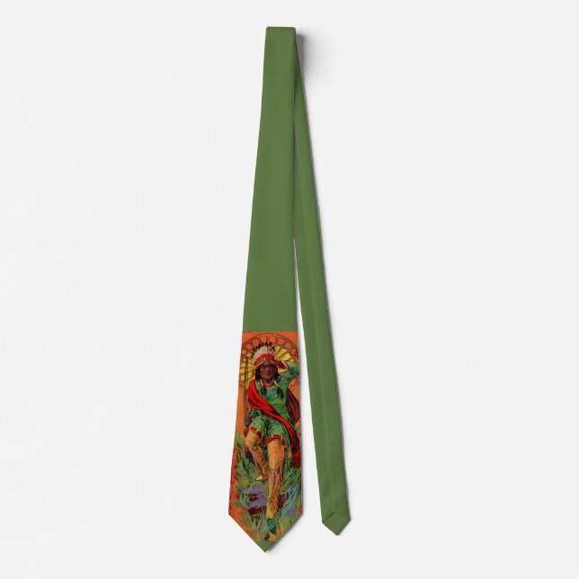 1919 Native American Indian illustration Tie (Front)