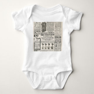 1919 Paris Fashion: Antique Newspaper Page Baby Bodysuit