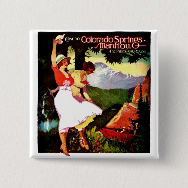 1919 Pikes Peak Colorado Poster 15 Cm Square Badge (Front)