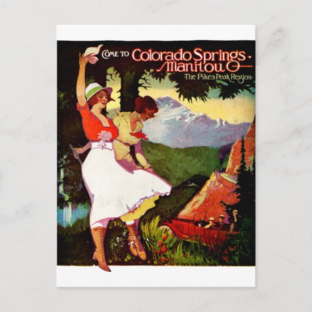 1919 Pikes Peak Colorado Poster Postcard (Front)