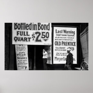 1919 PROHIBITION LAST WARNING SALE POSTER
