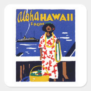 1920 Aloha from Hawaii Square Sticker