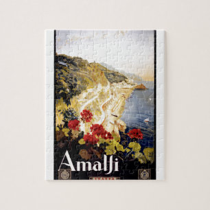 1920 Amalfi Coast Italy Travel Poster Jigsaw Puzzle