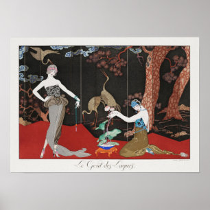 1920 Barbier Art Deco French fashion Illustration Poster