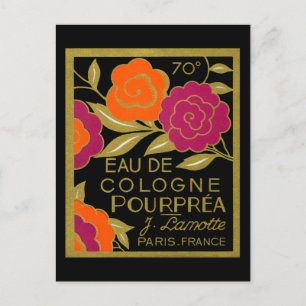 1920 Eau de Cologne Pourprea perfume Postcard