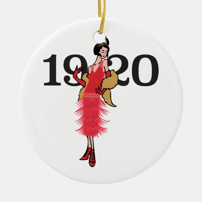 1920 Flapper Ceramic Ornament (Front)