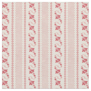 1920 Flower-and-Dot Stripes Fabric