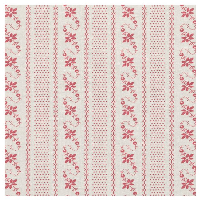 1920 Flower-and-Dot Stripes Fabric (Close Up)